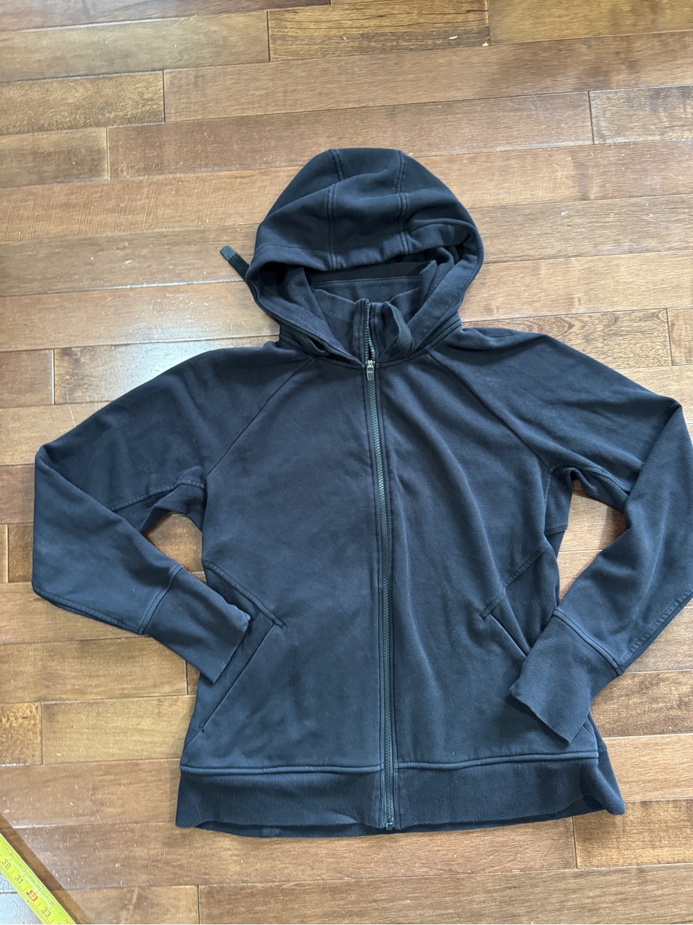 Athleta Black Hooded Full-Zip Utility Hoodie